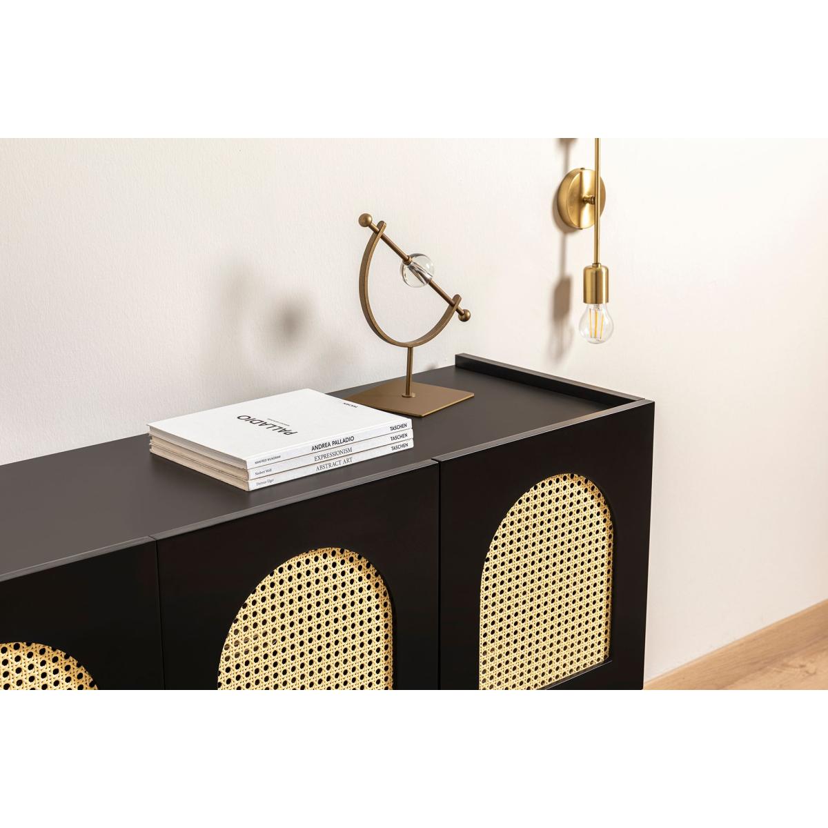 Cliff Rattan Sideboard, Black & Brass – image 5