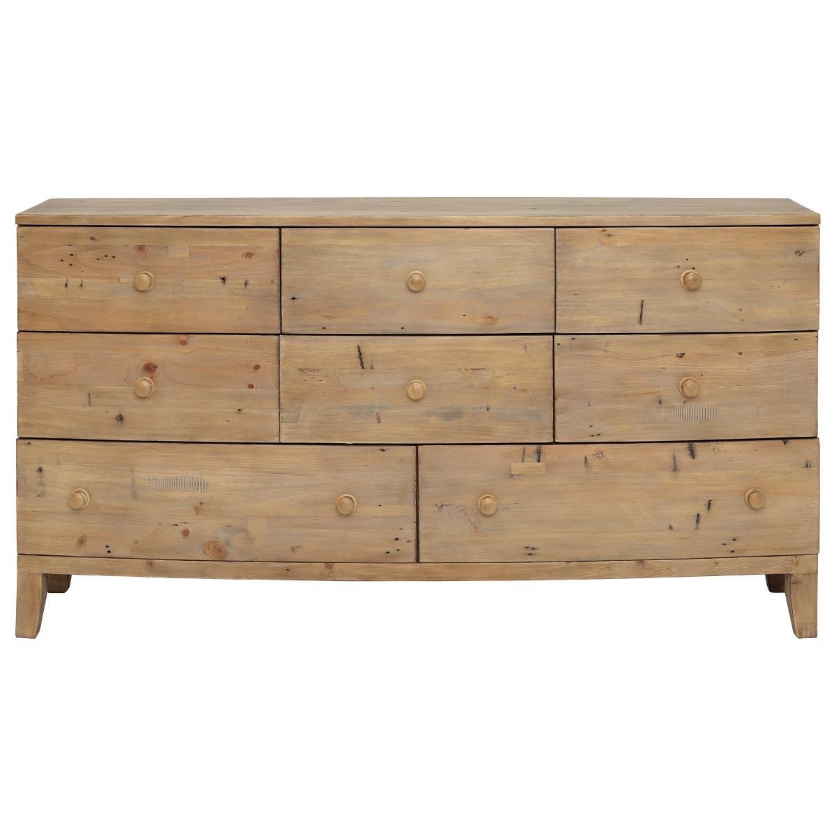 Lewes Reclaimed Wood 8 Drawer Dresser, Wheat – image 2