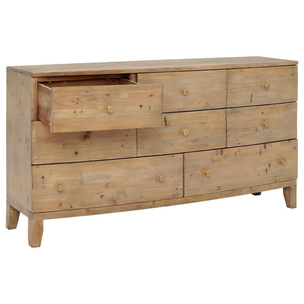 Lewes Reclaimed Wood 8 Drawer Dresser, Wheat – image 3