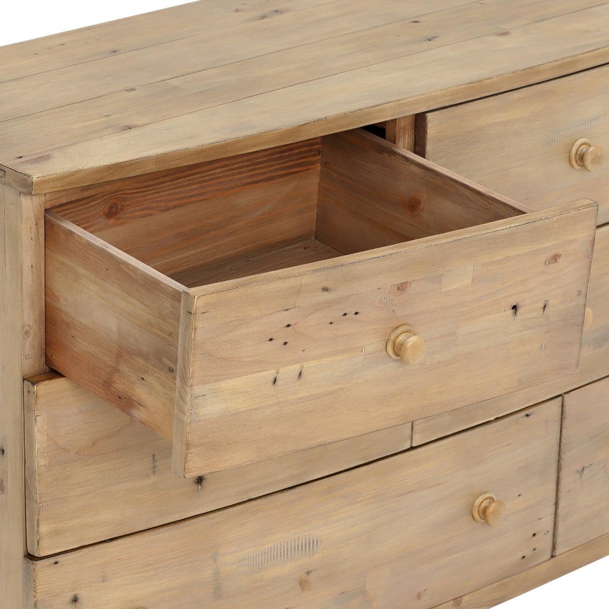 Lewes Reclaimed Wood 8 Drawer Dresser, Wheat – image 4