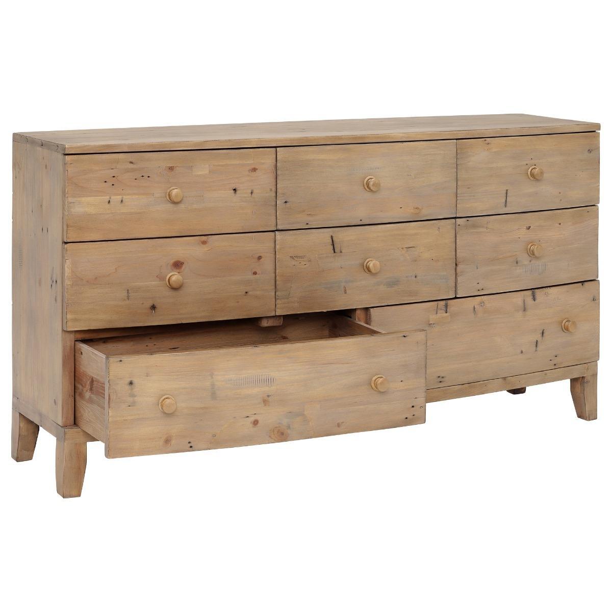 Lewes Reclaimed Wood 8 Drawer Dresser, Wheat – image 5