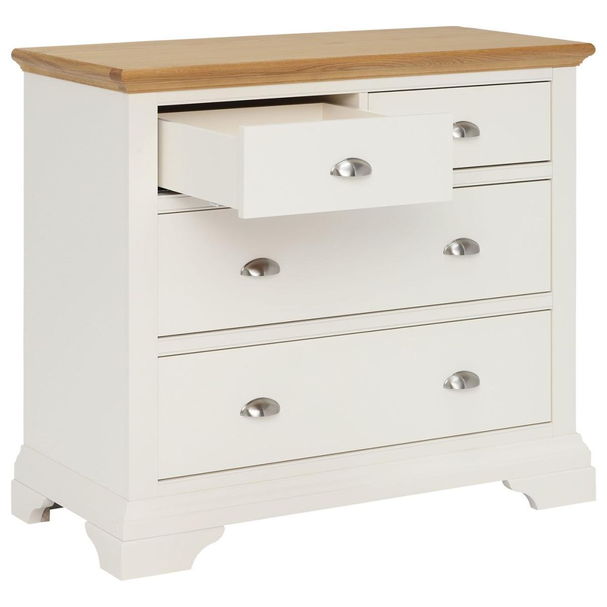 Carrington 2+2 Drawer Chest, Ivory and Oak – image 3