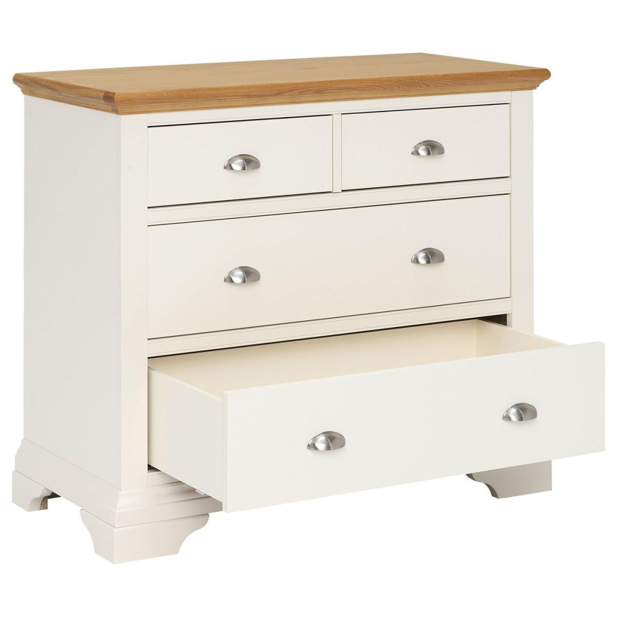 Carrington 2+2 Drawer Chest, Ivory and Oak – image 5
