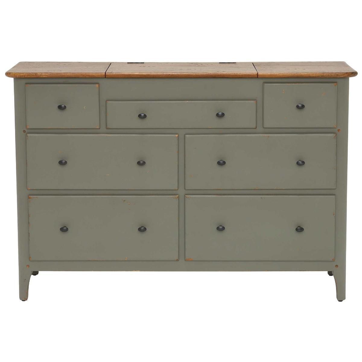 Maison 7 Drawer Chest with Jewellery Tray, Albany and Moss Grey – image 2