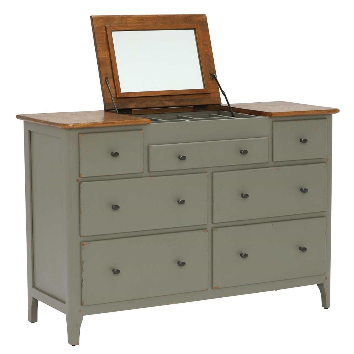 Maison 7 Drawer Chest with Jewellery Tray, Albany and Moss Grey – image 11