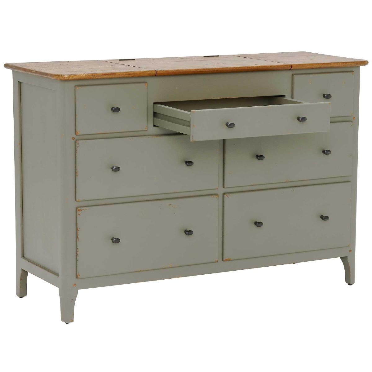 Maison 7 Drawer Chest with Jewellery Tray, Albany and Moss Grey – image 7