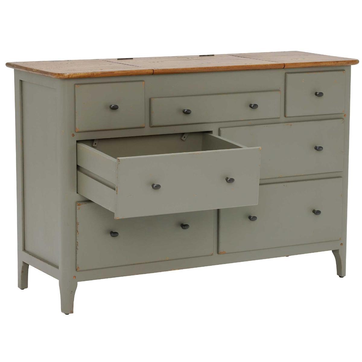 Maison 7 Drawer Chest with Jewellery Tray, Albany and Moss Grey – image 9