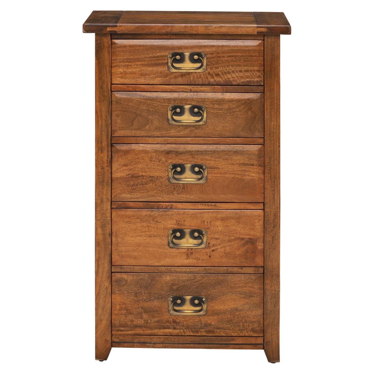 New Frontier Mango Wood 5 Drawer Chest, Brown | Barker & Stonehouse – image 2