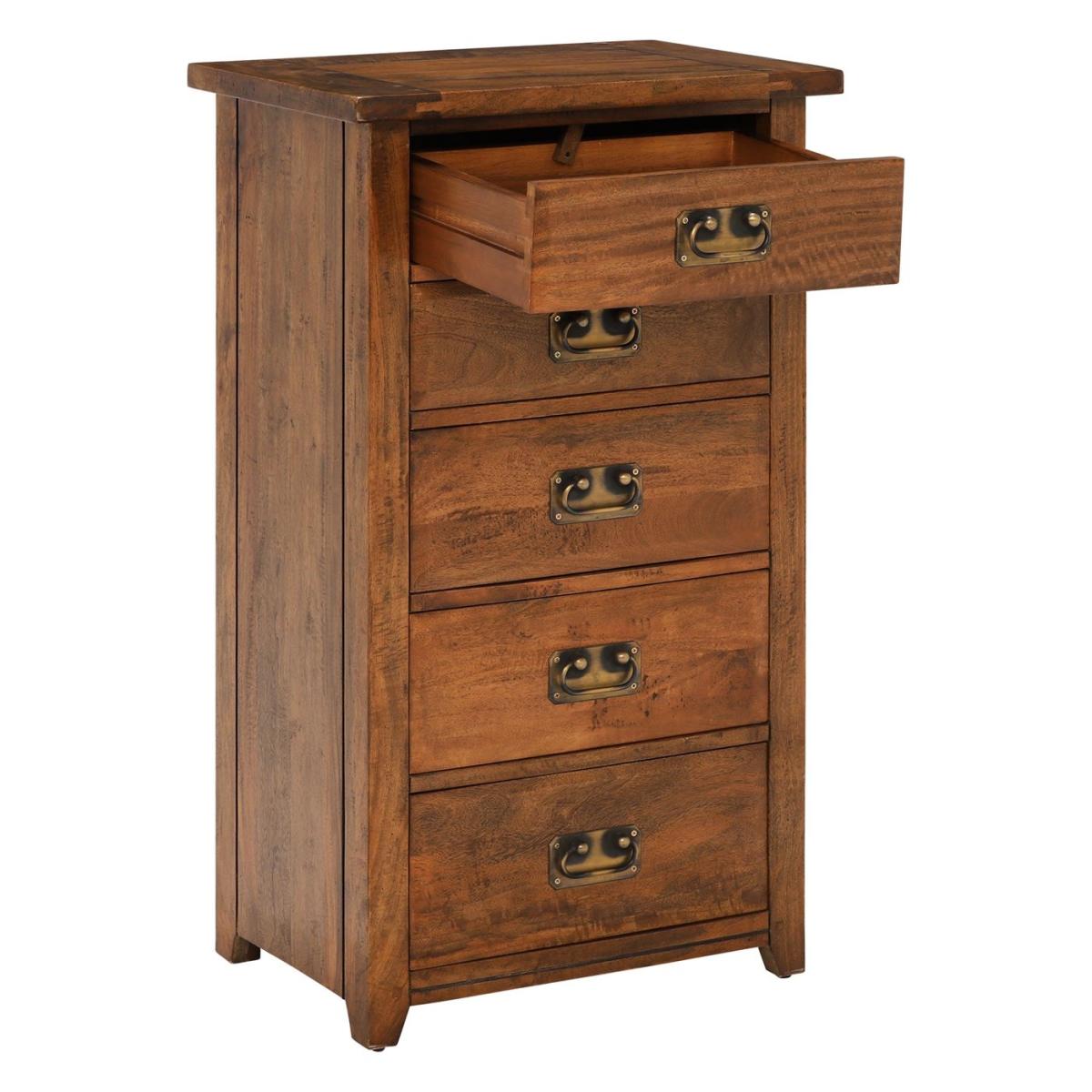 New Frontier Mango Wood 5 Drawer Chest, Brown | Barker & Stonehouse – image 3