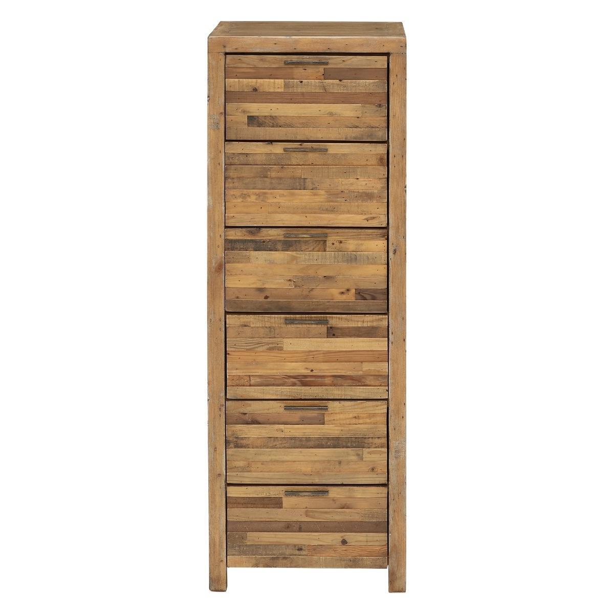 Charlie Reclaimed Wood 6 Drawer Lingerie Tallboy – image 3