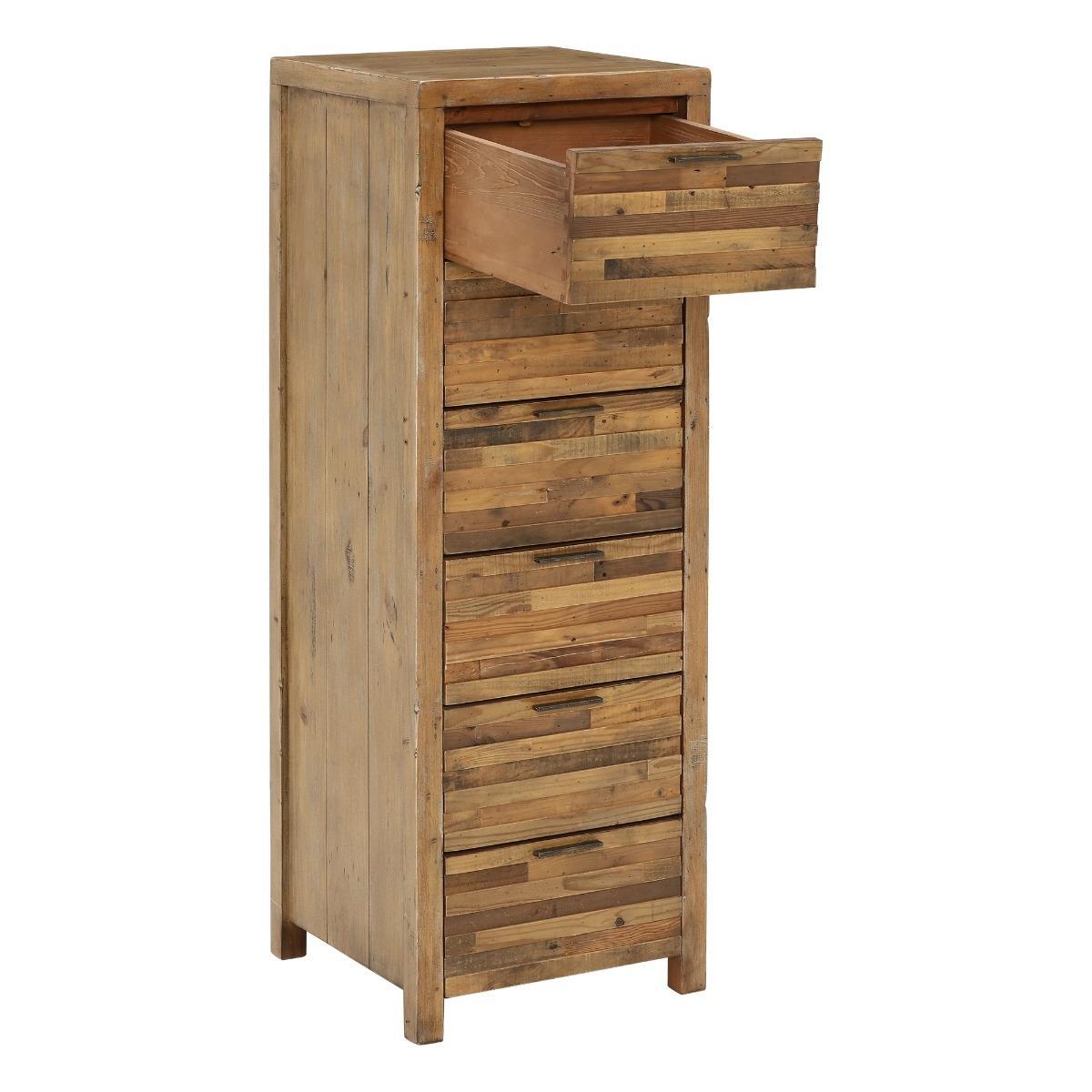 Charlie Reclaimed Wood 6 Drawer Lingerie Tallboy – image 4