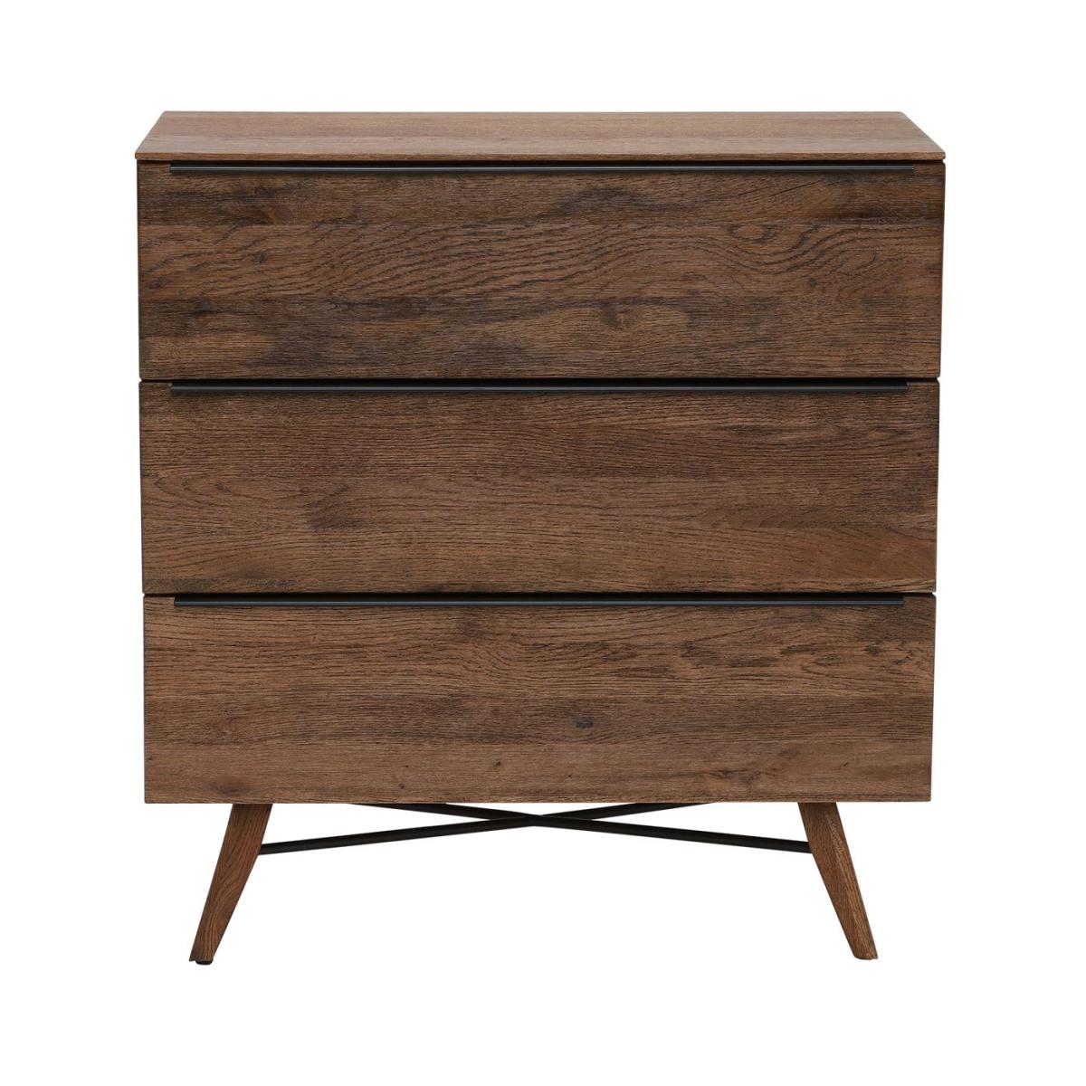 Legna 3 Drawer Chest, Brown Oak Wood | Barker & Stonehouse – image 2