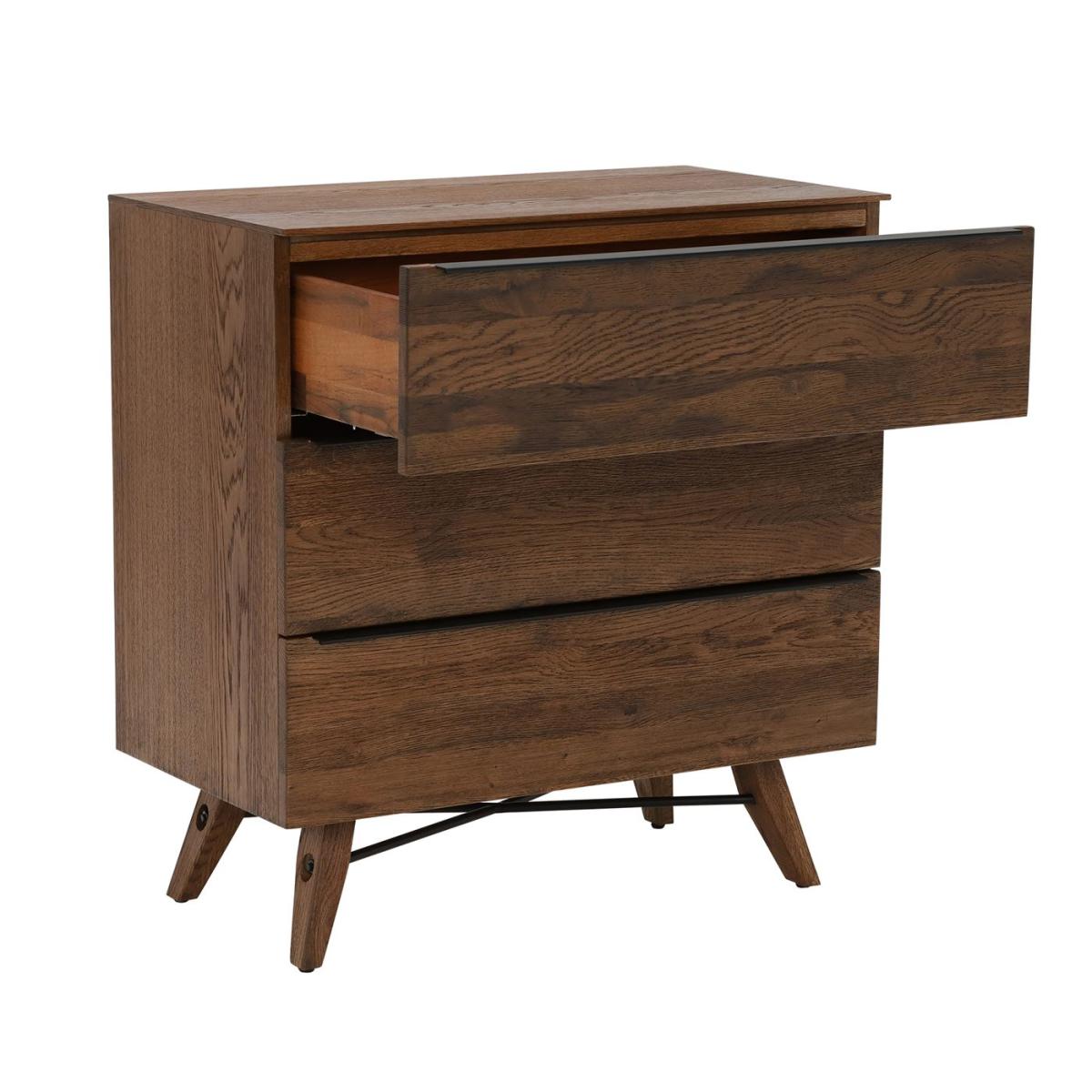 Legna 3 Drawer Chest, Brown Oak Wood | Barker & Stonehouse – image 3