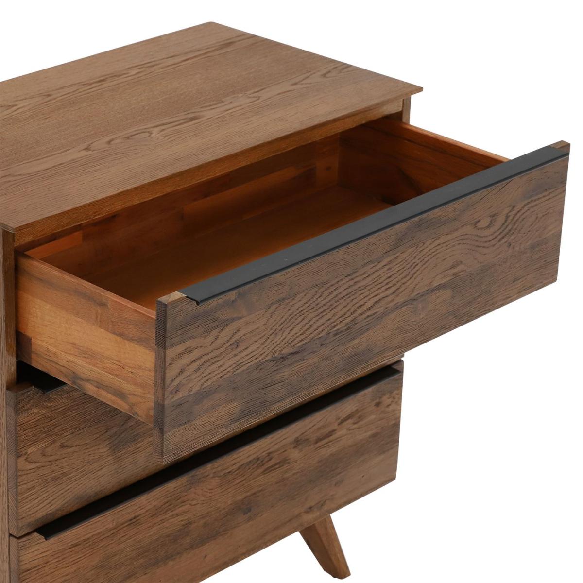 Legna 3 Drawer Chest, Brown Oak Wood | Barker & Stonehouse – image 4