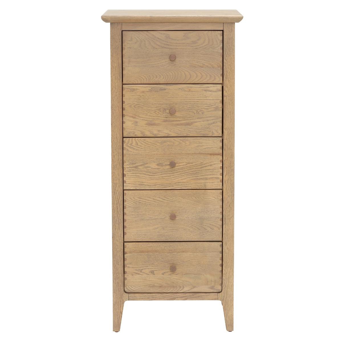 Runswick 5 Drawer Chest, Brown Oak Wood | Barker & Stonehouse – image 2