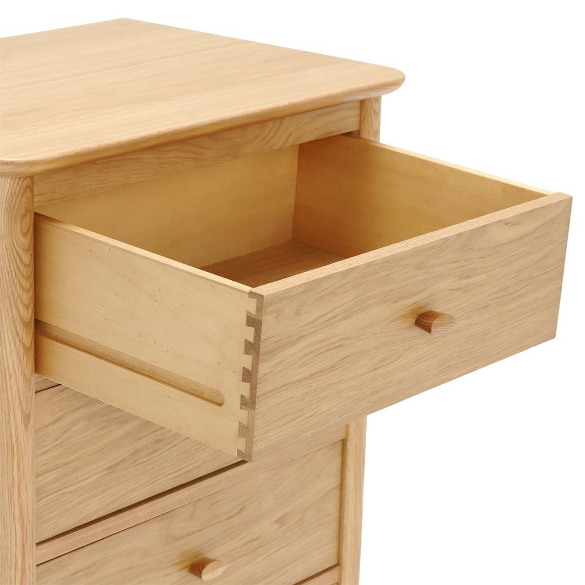 Ercol Teramo 6 Drawer Tall Chest, Brown Oak Wood | Barker & Stonehouse – image 4