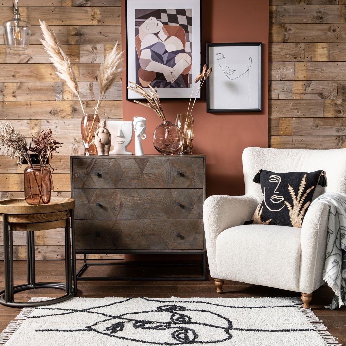Mojave 3 Drawer Chest, Brown Mango Wood | Barker & Stonehouse – image 2