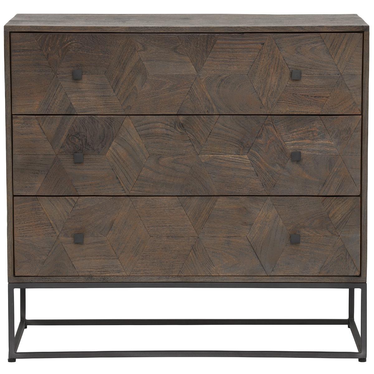 Mojave 3 Drawer Chest, Brown Mango Wood | Barker & Stonehouse – image 3