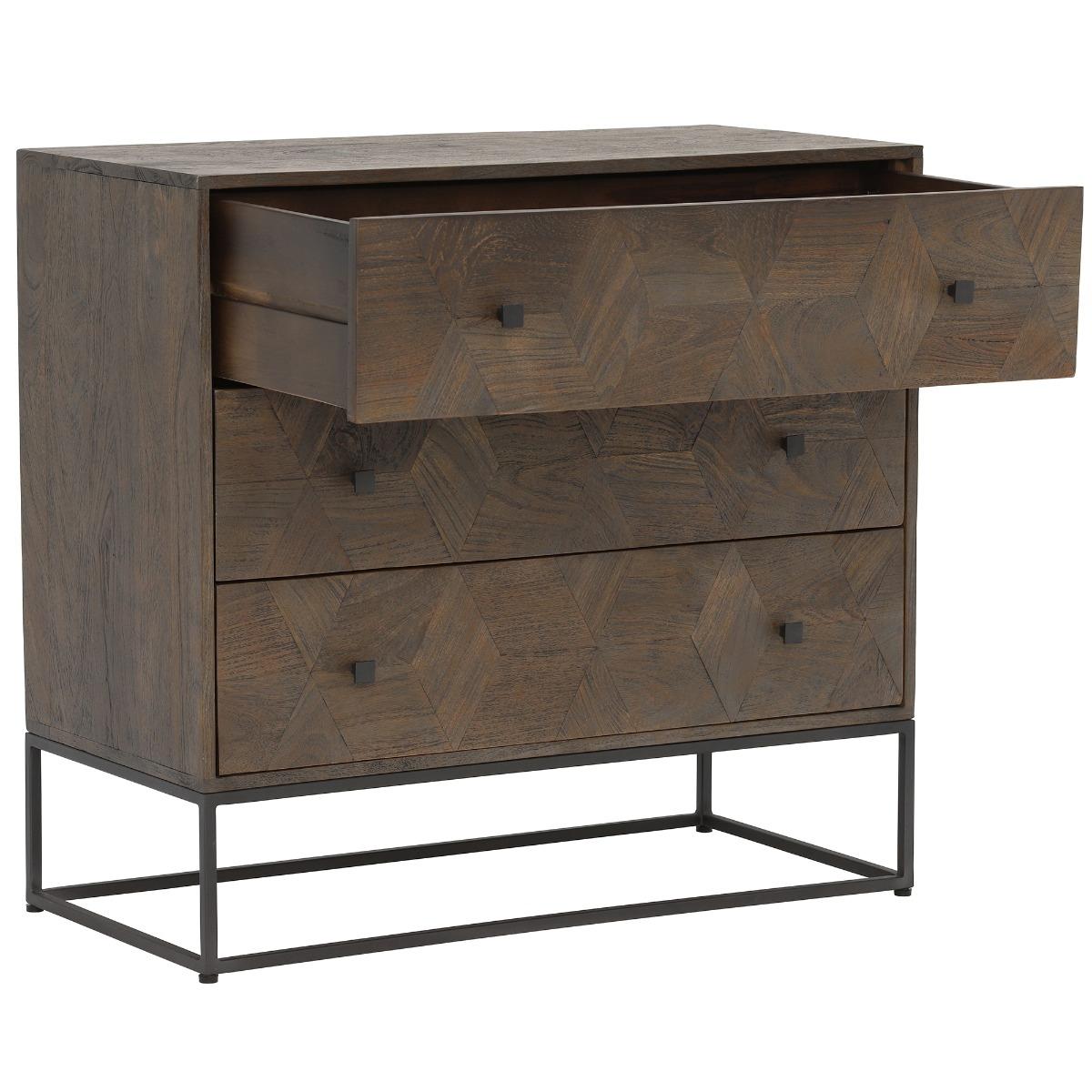 Mojave 3 Drawer Chest, Brown Mango Wood | Barker & Stonehouse – image 4