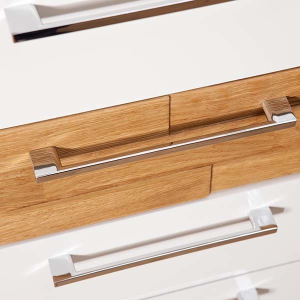 Azalas 5 Drawer Wide Chest, Cream High Gloss – image 3
