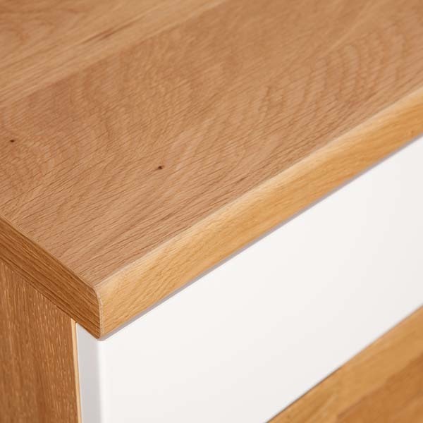 Azalas 5 Drawer Wide Chest, Cream High Gloss – image 6