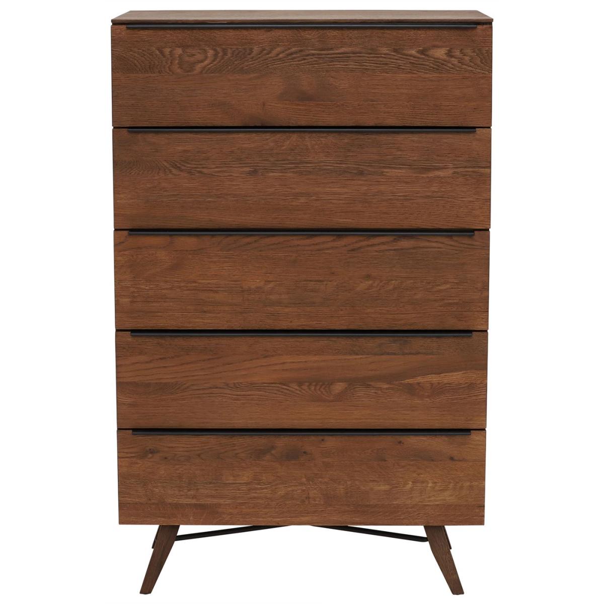 Legna 5 Drawer Tall Chest Oak Wood | Barker & Stonehouse – image 2