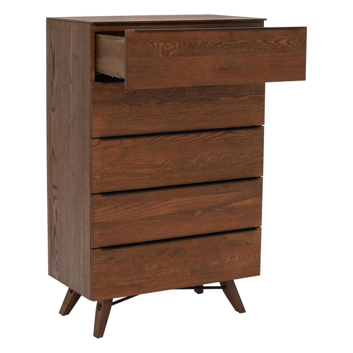 Legna 5 Drawer Tall Chest Oak Wood | Barker & Stonehouse – image 3