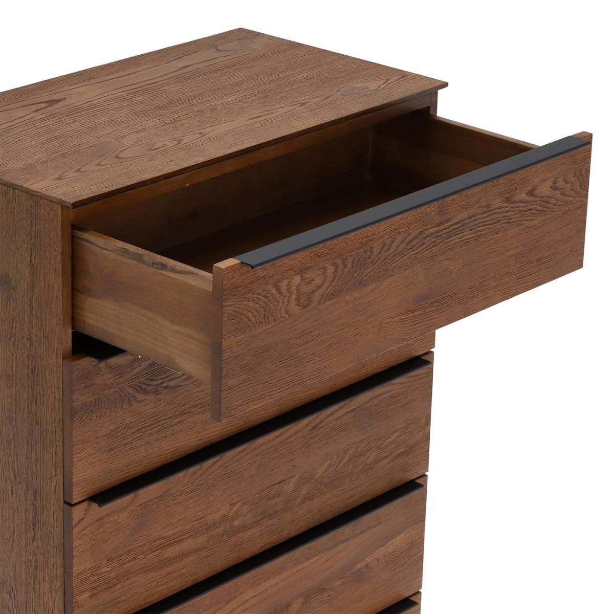 Legna 5 Drawer Tall Chest Oak Wood | Barker & Stonehouse – image 4