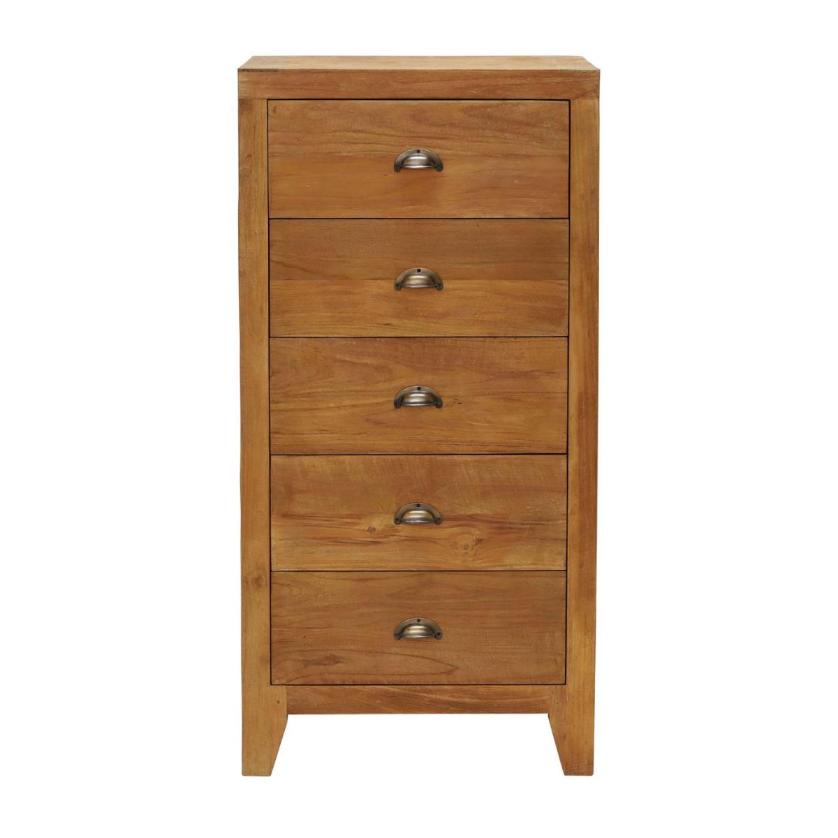 Tambora 5 Drawer Tallboy Dresser, Brown Wood | Barker & Stonehouse – image 2
