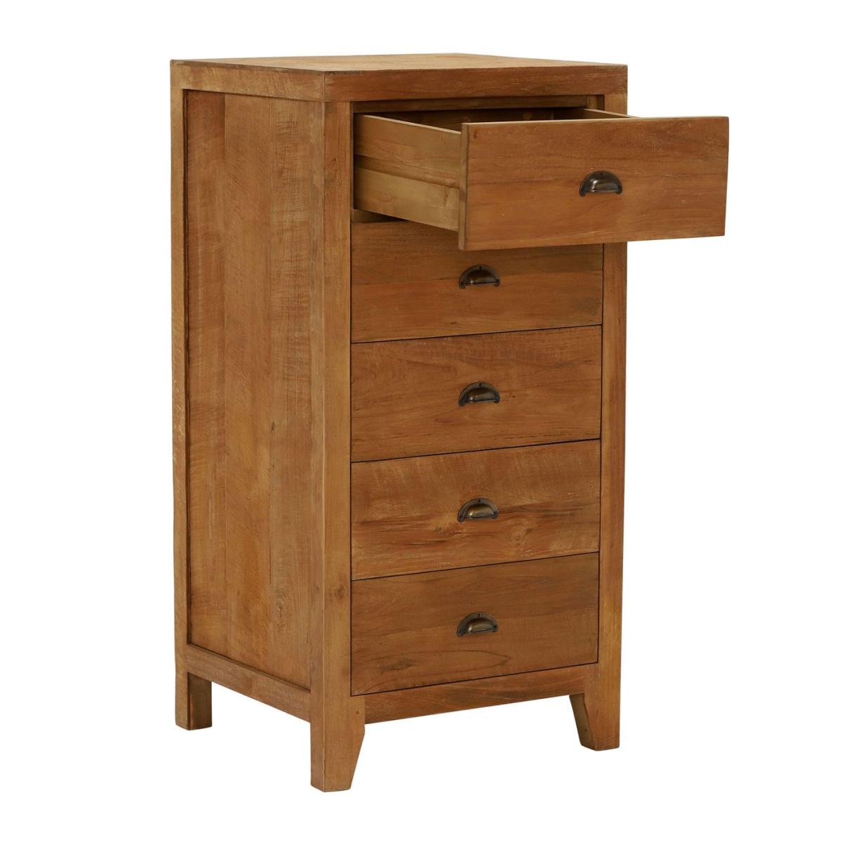 Tambora 5 Drawer Tallboy Dresser, Brown Wood | Barker & Stonehouse – image 3