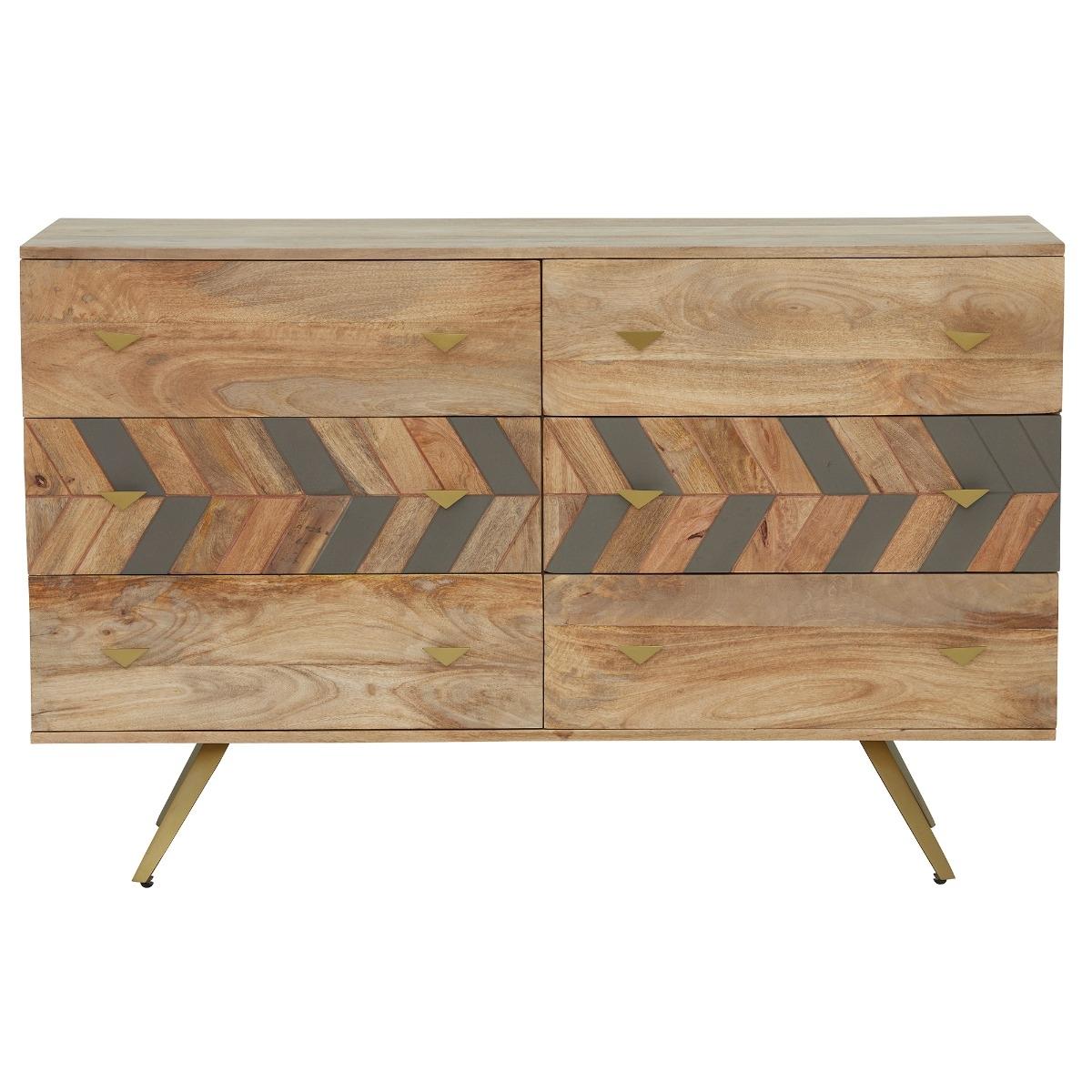 Leif 6 Drawer Wide Chest, Neutral Mango Wood | Barker & Stonehouse – image 2