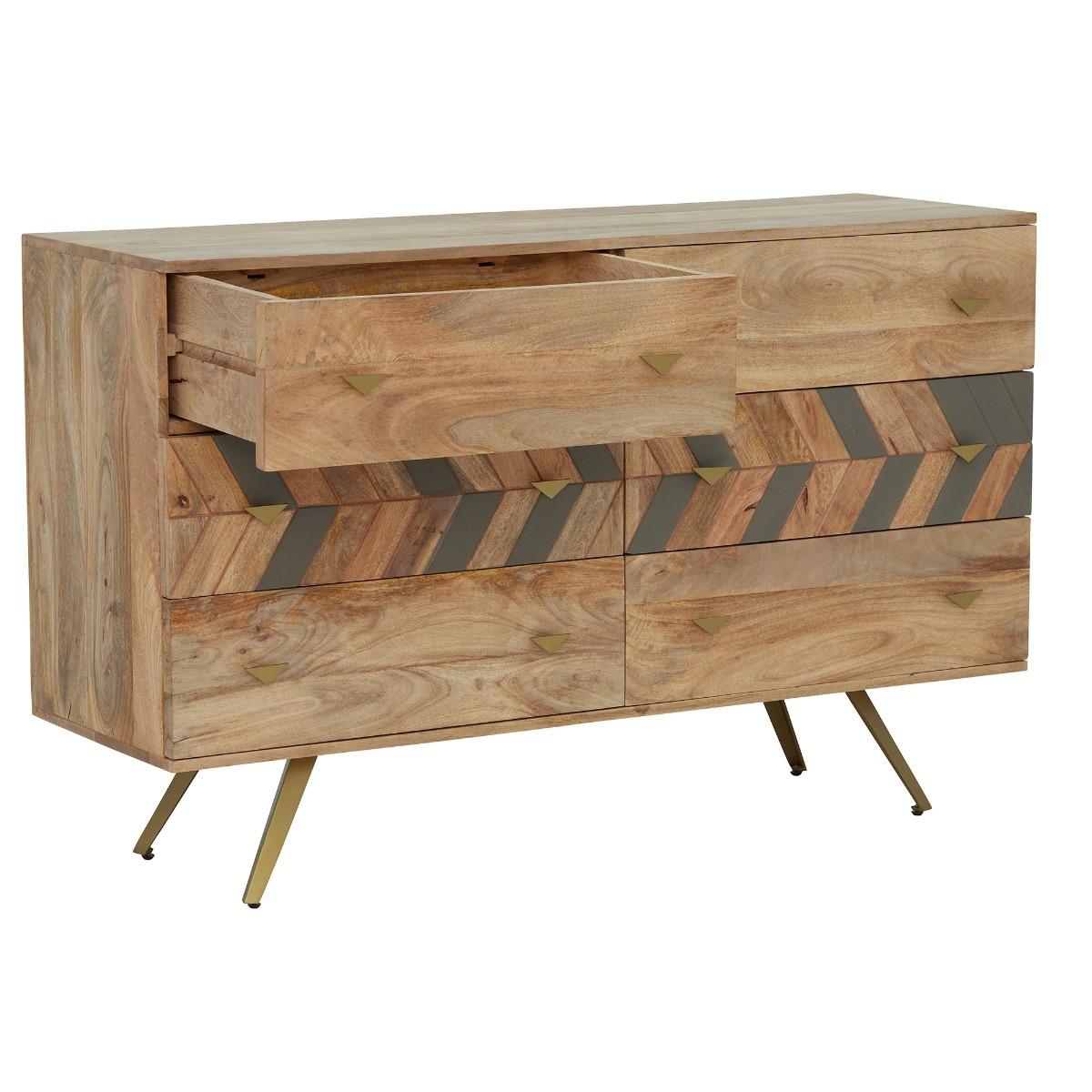Leif 6 Drawer Wide Chest, Neutral Mango Wood | Barker & Stonehouse – image 3