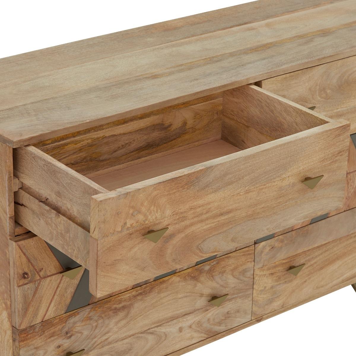 Leif 6 Drawer Wide Chest, Neutral Mango Wood | Barker & Stonehouse – image 4