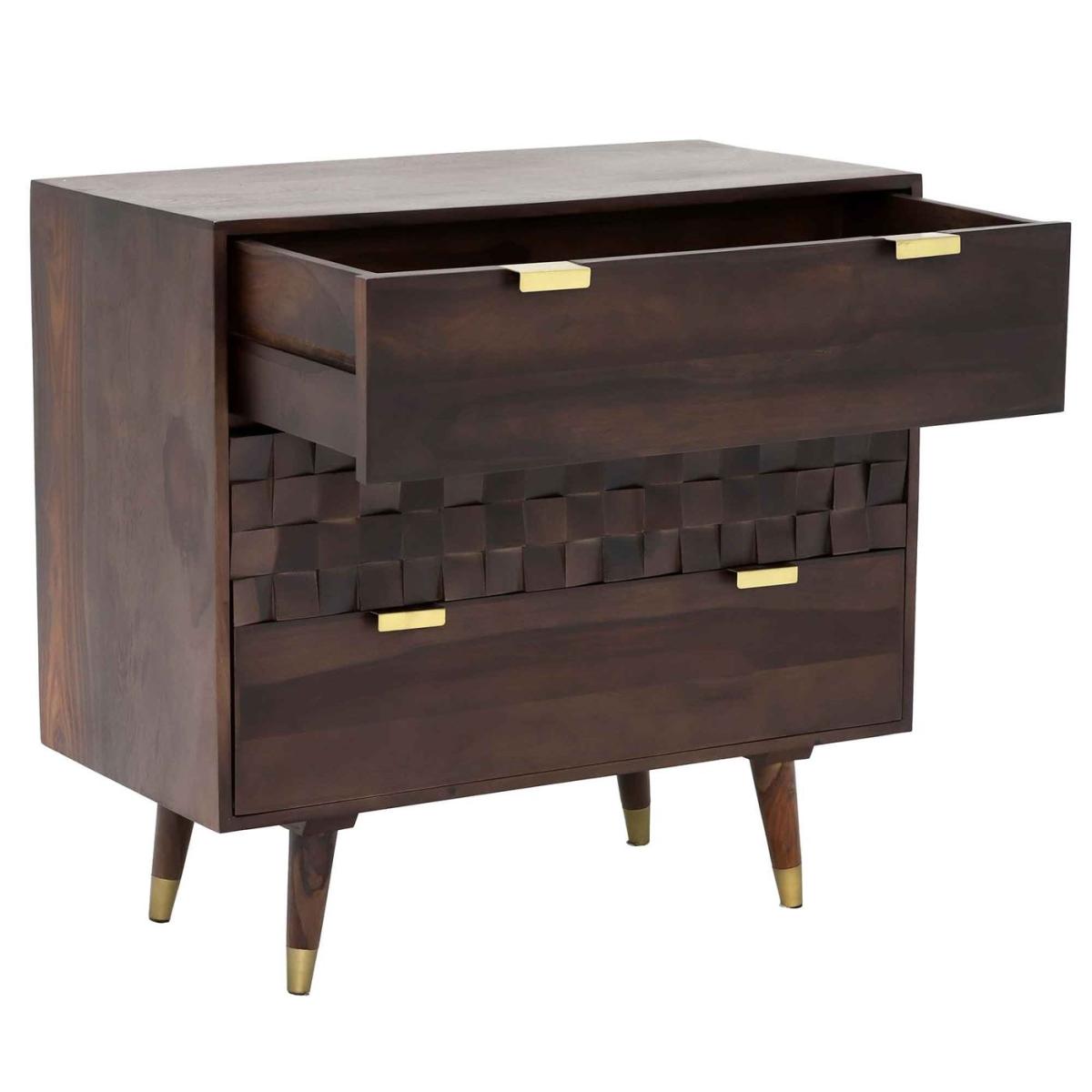 Kora 3 Drawer Chest, Brown Wood | Barker & Stonehouse – image 3