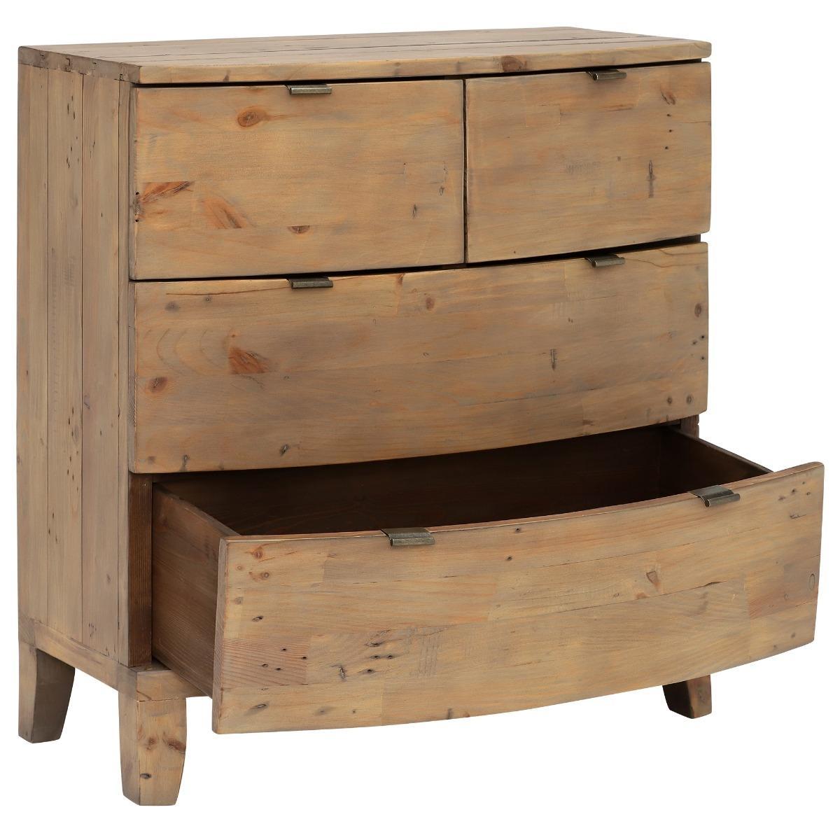 4 Drawer Chest Of Bedroom Drawers - Reclaimed Wood - Light Brown - W90 x D45 x H98cm - Barker &amp; Stonehouse – image 5