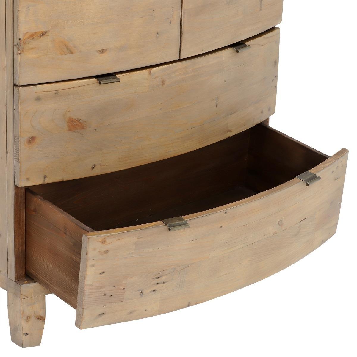4 Drawer Chest Of Bedroom Drawers - Reclaimed Wood - Light Brown - W90 x D45 x H98cm - Barker &amp; Stonehouse – image 6