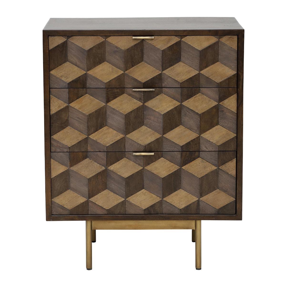 Facet 3 Drawer Chest Mango Wood | Barker & Stonehouse – image 2