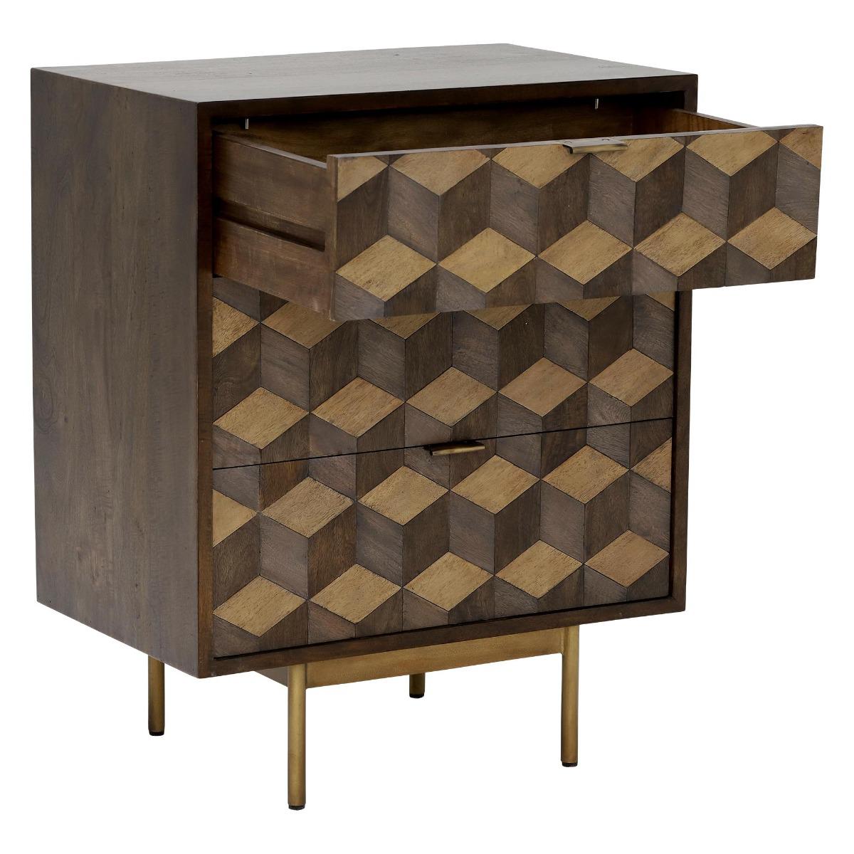 Facet 3 Drawer Chest Mango Wood | Barker & Stonehouse – image 3
