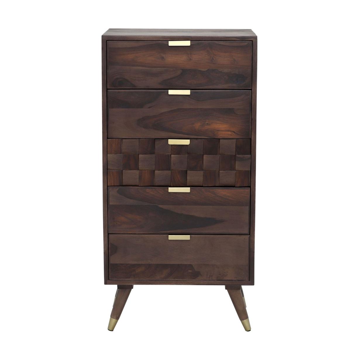 Kora 5 Drawer Tall Chest, Brown Wood | Barker & Stonehouse – image 2