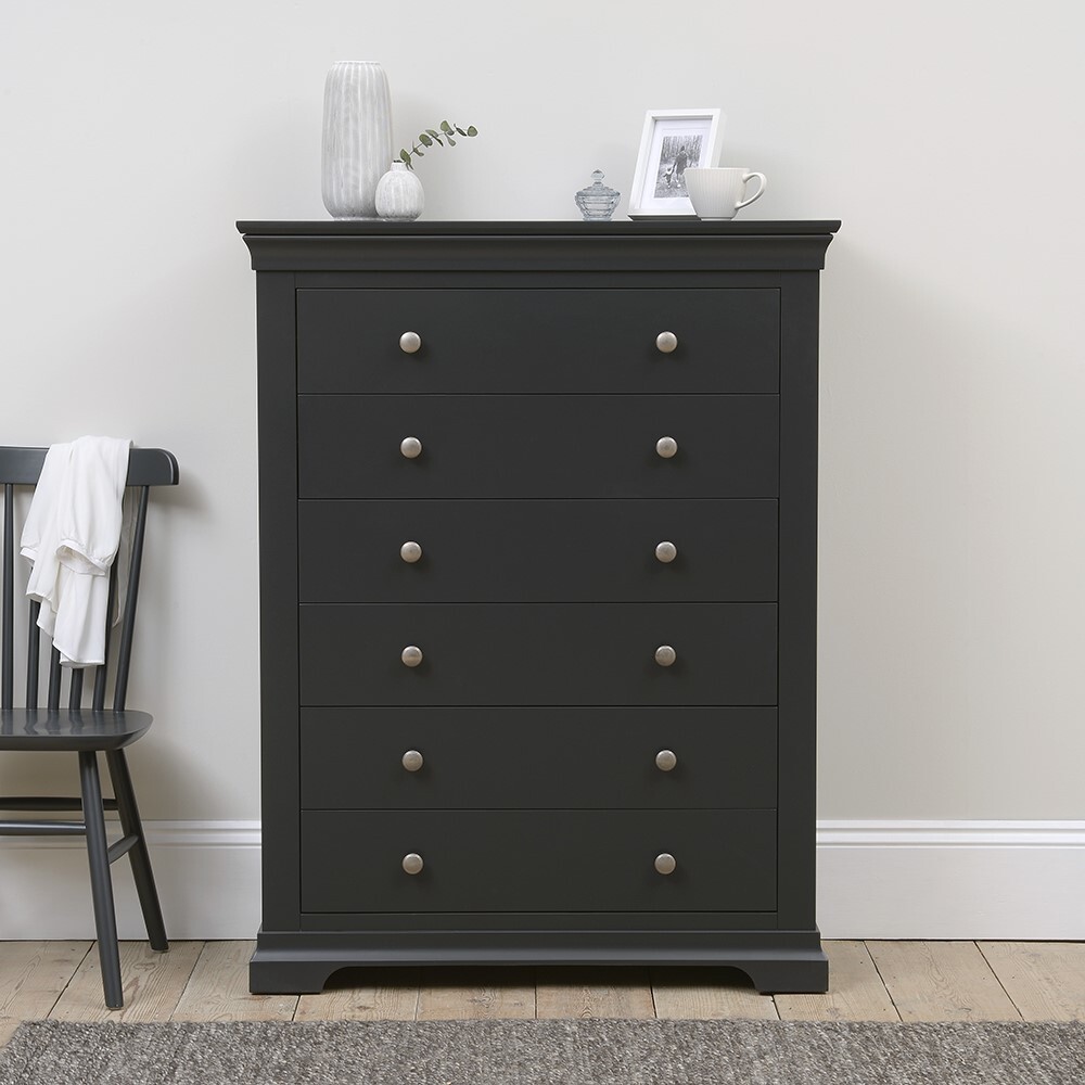 Chantilly Dusky Black NEW Tall 6 Drawer Chest – image 10