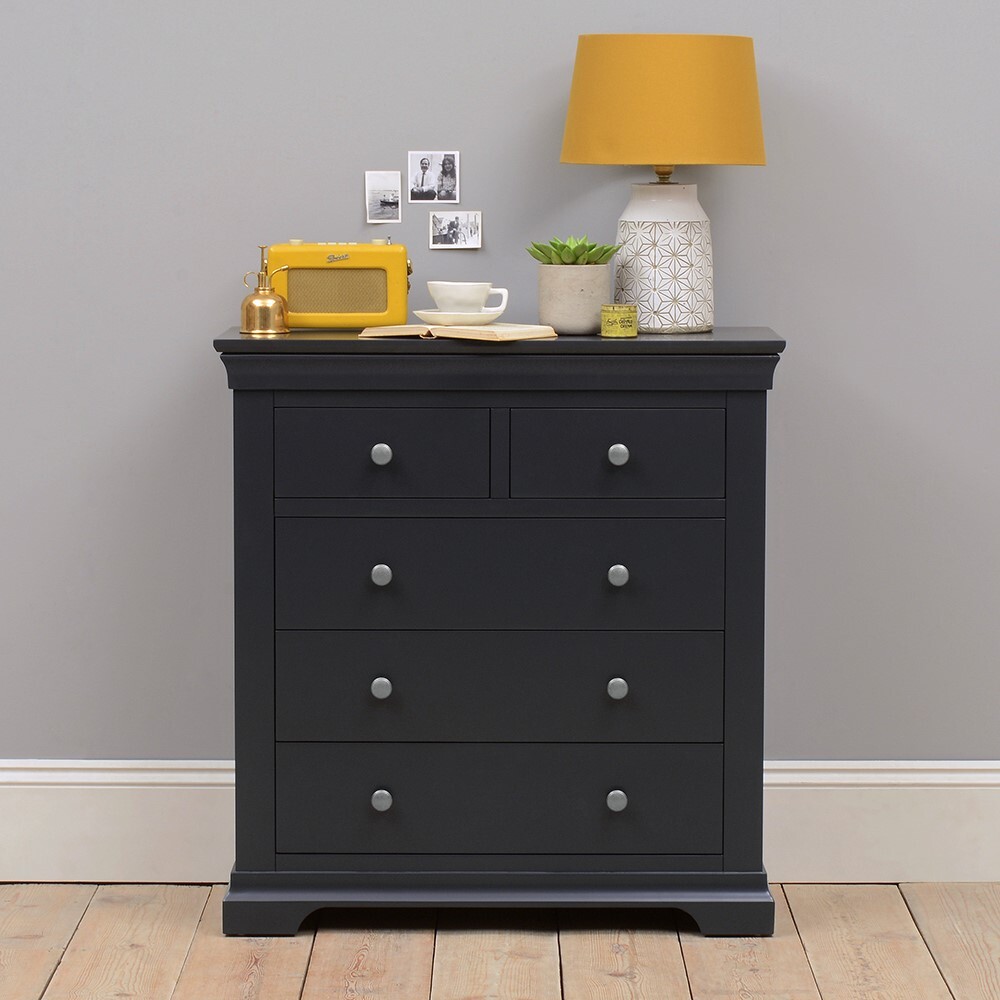 Chantilly Dusky Black 2 Over 3 Chest of Drawers – image 3