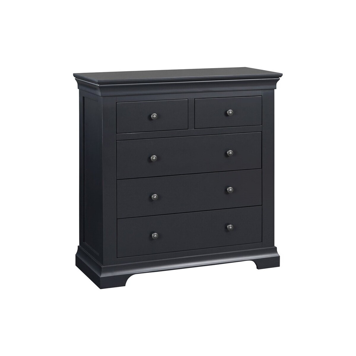 Chantilly Dusky Black 2 Over 3 Chest of Drawers – image 1