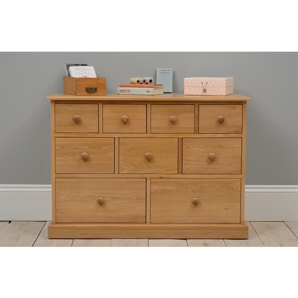 Appleby Oak 9 Drawer Chest – image 3