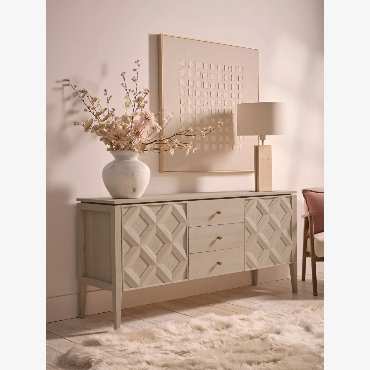 Oak Diamond Chest Of Drawers – image 1