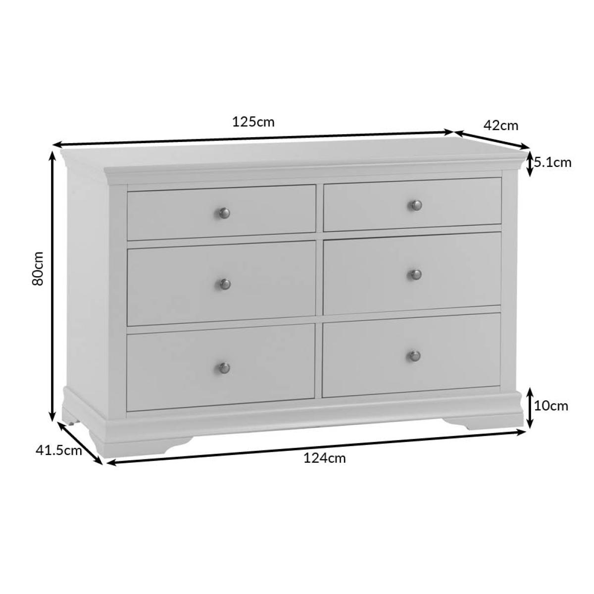 Florence Grey Painted Chest of 6 Drawers – image 9
