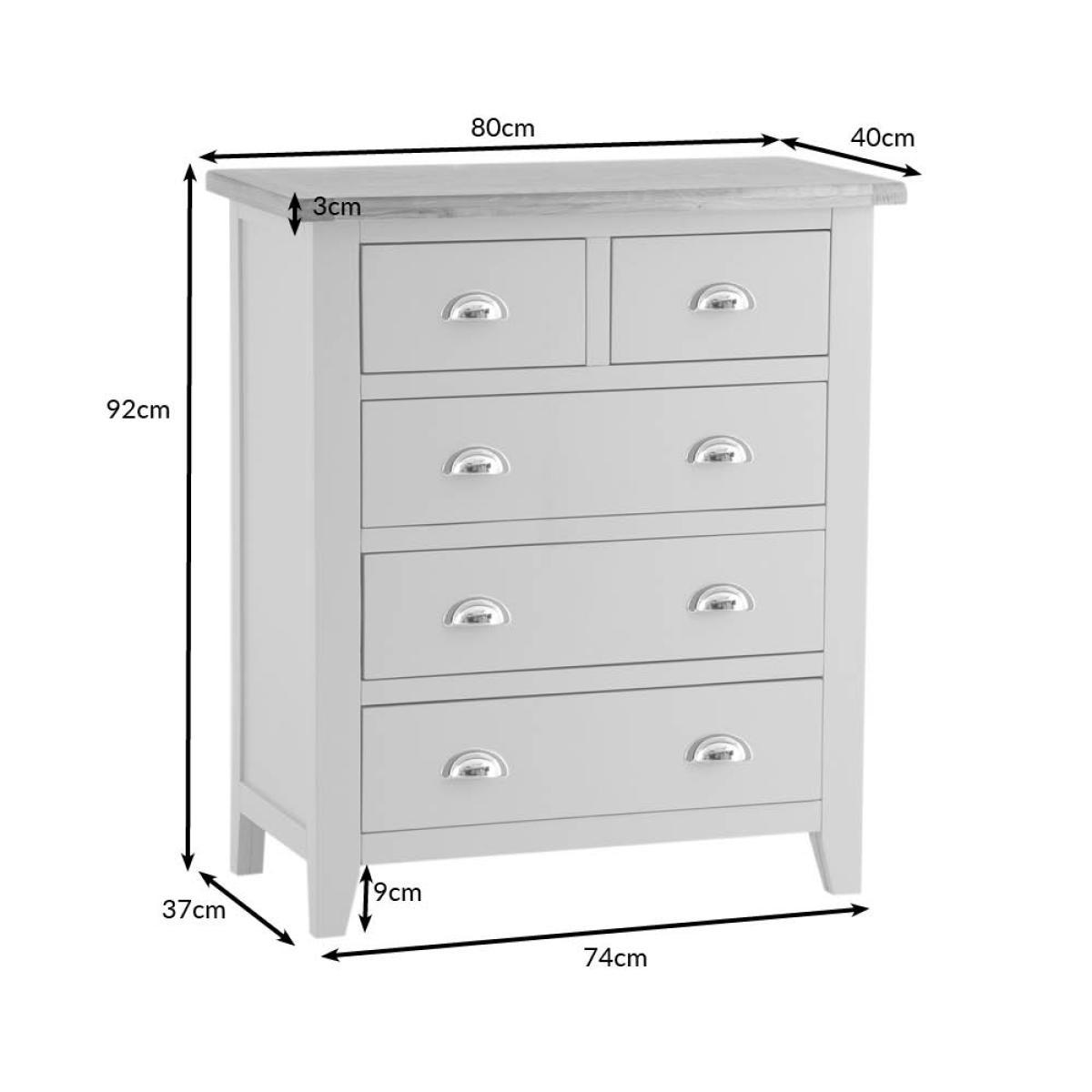Chester Stone Painted Oak 2 Over 3 Chest – image 9