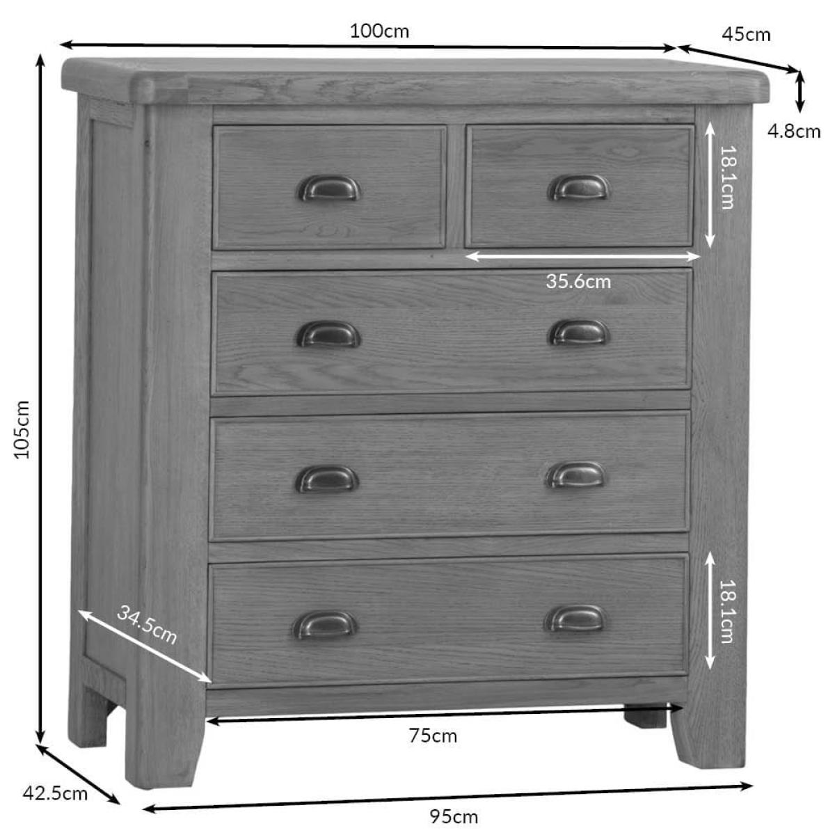 Wessex Smoked Oak 2 Over 3 Chest – image 12