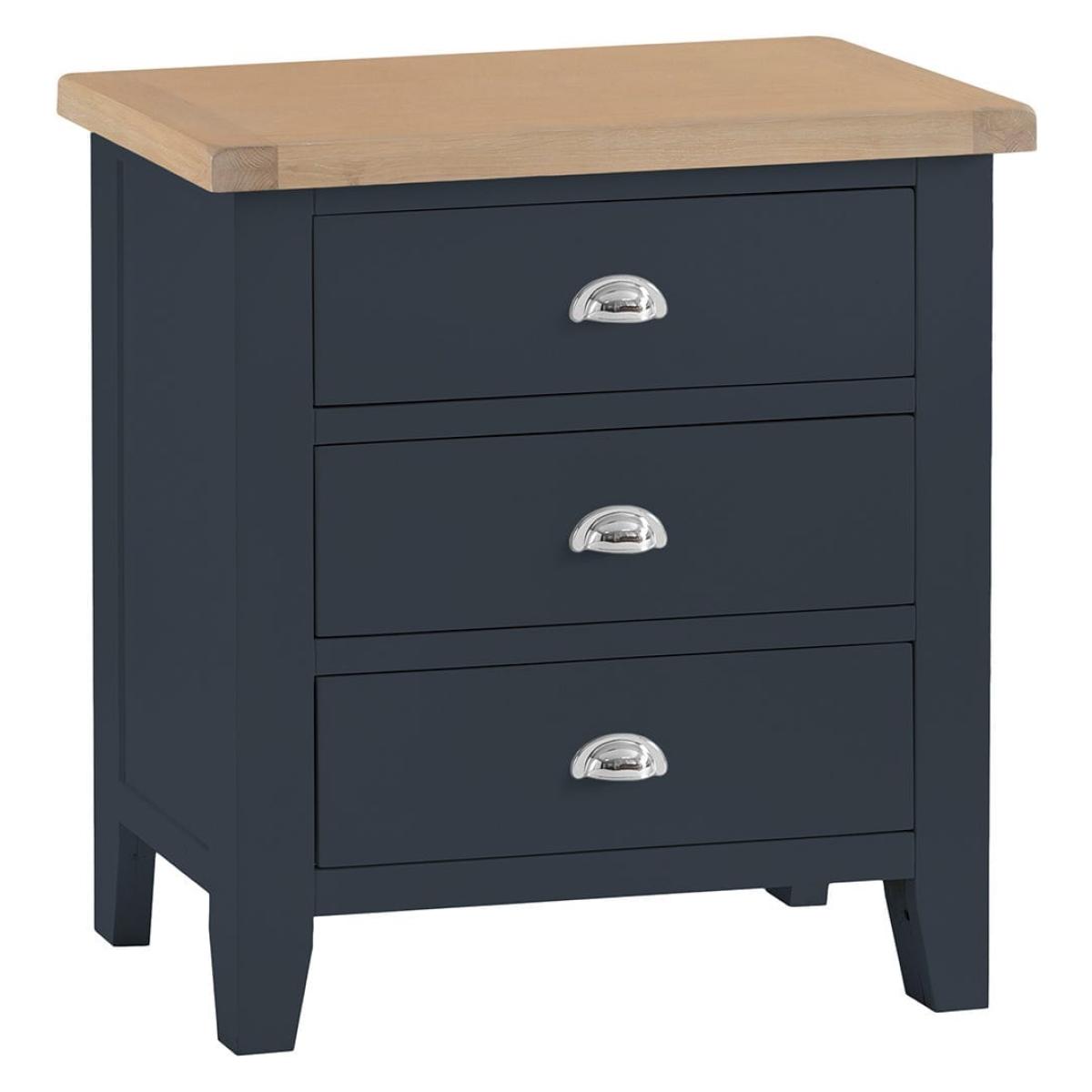 Suffolk Midnight Grey Painted Oak Chest of 3 Drawers – image 2