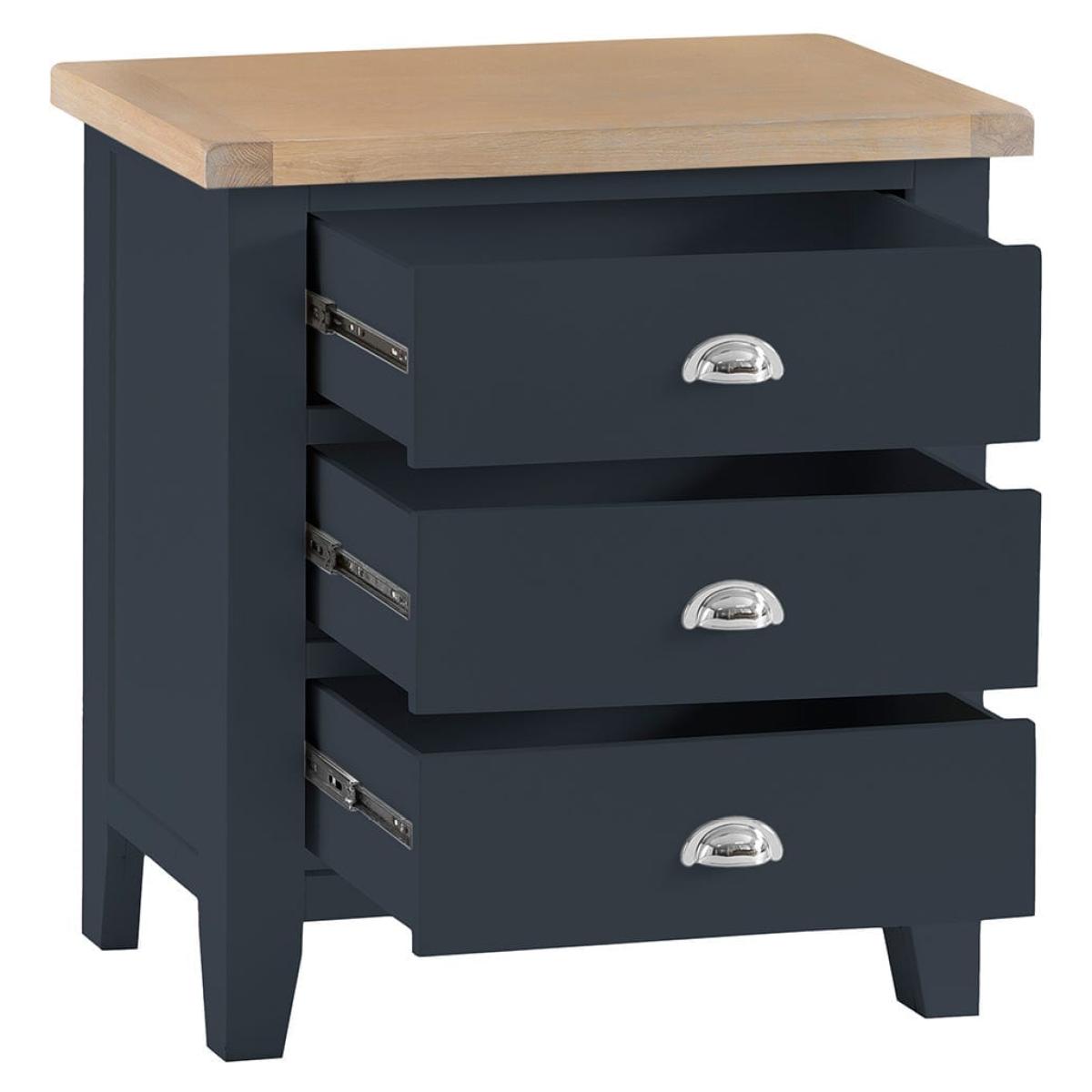 Suffolk Midnight Grey Painted Oak Chest of 3 Drawers – image 3