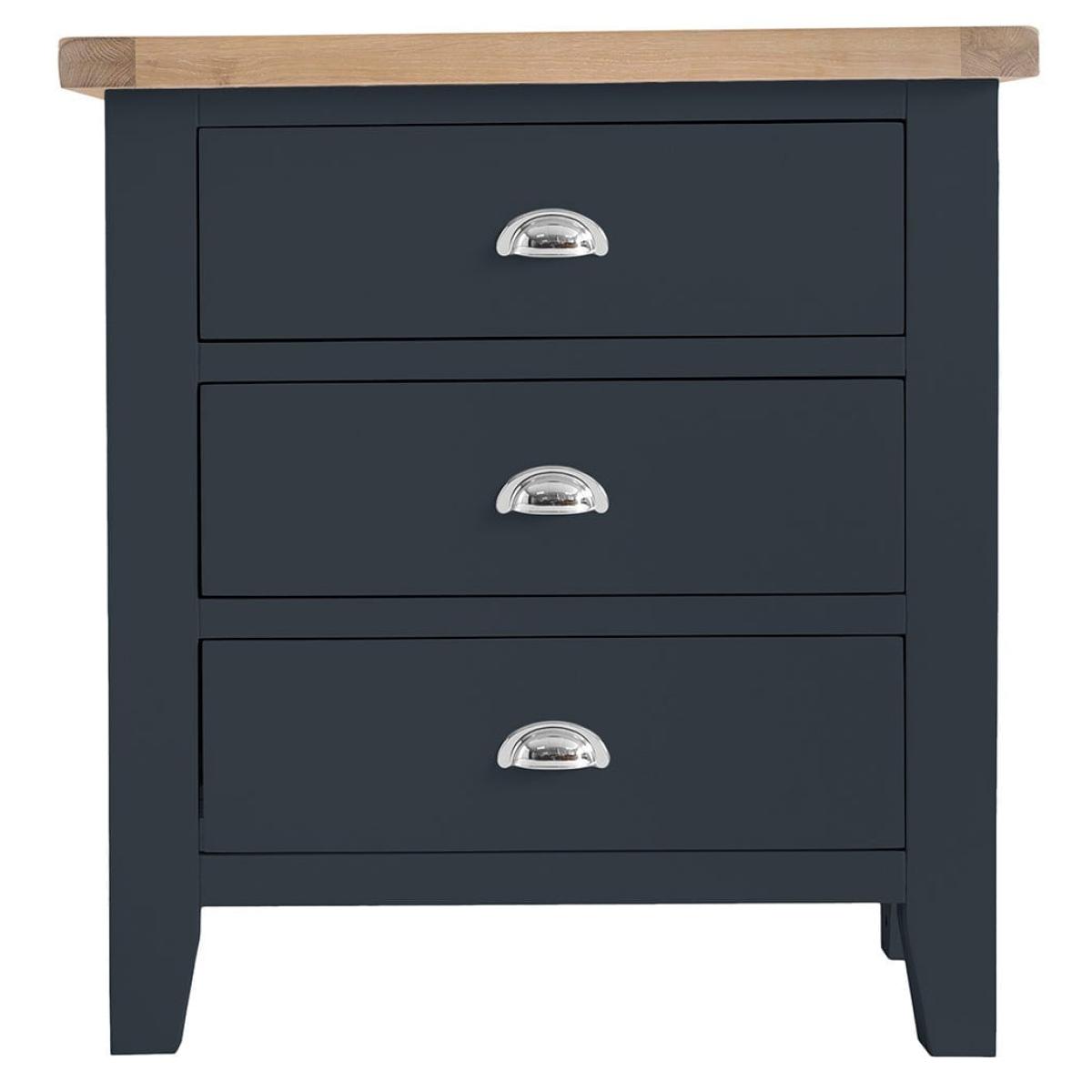 Suffolk Midnight Grey Painted Oak Chest of 3 Drawers – image 9